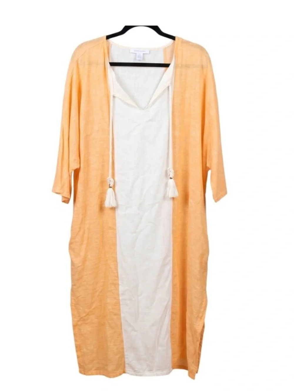 SIGRID OLSEN Boho Linen Blend Caftan Tunic Swim  Coverup Size Medium